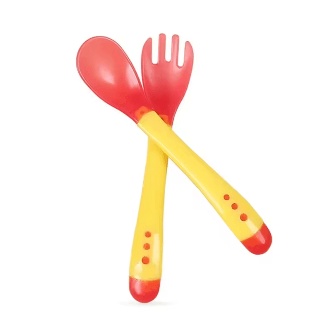 ThermoSafe Baby Temperature Sensing Spoon and Fork Set
