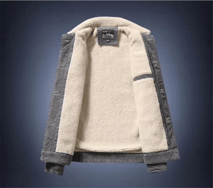 Mens Corduroy Winter Parka Jacket with Velvet Lining