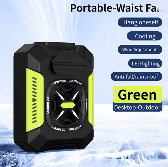 5000mAh Portable Waist Fan Wearable Neck and Belt Cooling Fan