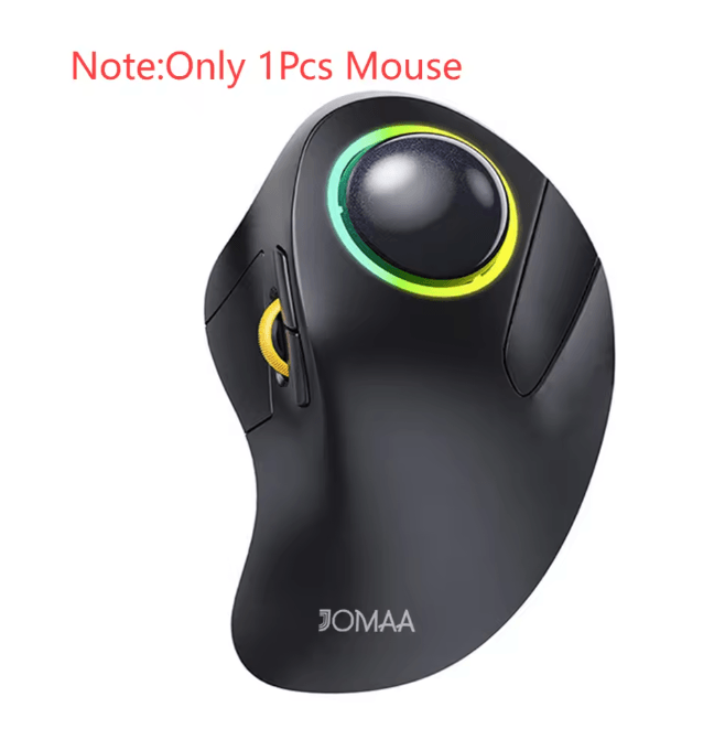 Rechargeable Wireless Trackball Mouse Ergonomic RGB Rollerball for PC and Laptop