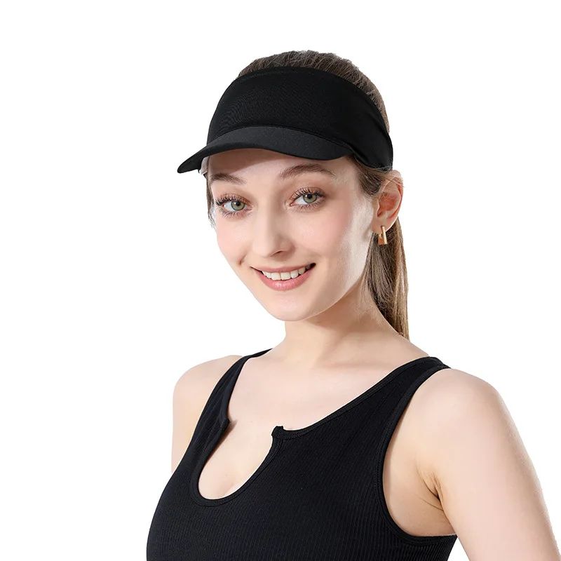 Womens Ponytail Running Sun Hat Breathable Sports Visor Cap