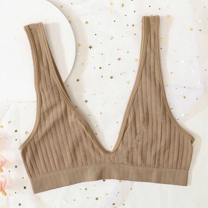 VelvetLift Deep V Push Up Bralette Seamless Wireless Bra For Women