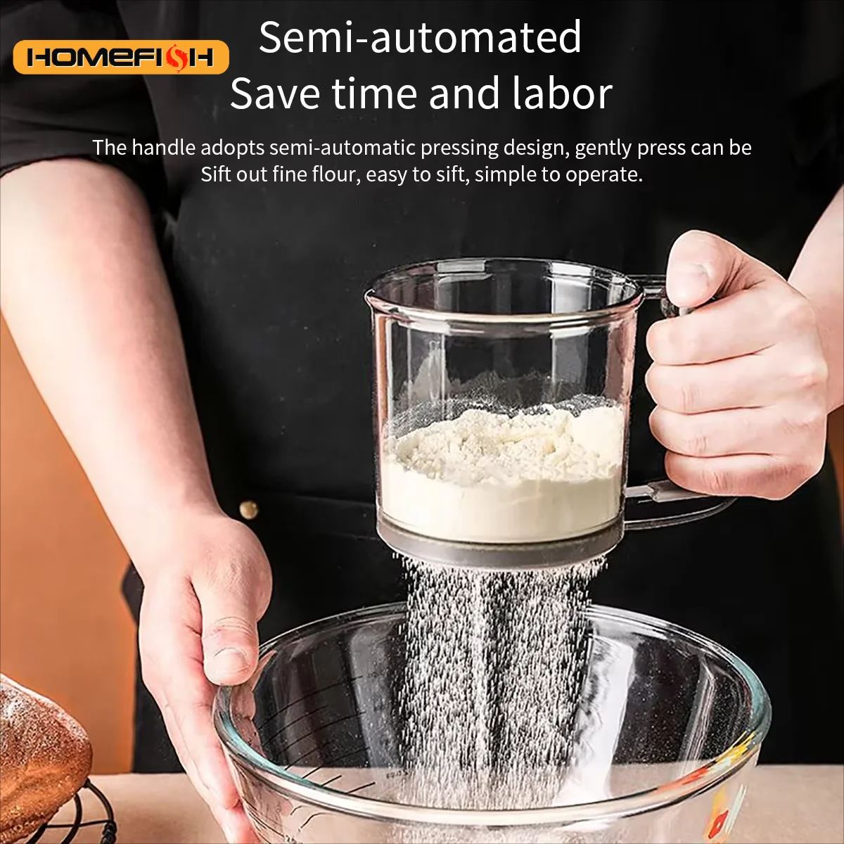 Semi Automatic Flour Sifter with Scale for Smooth Baking Res | Inspire ...