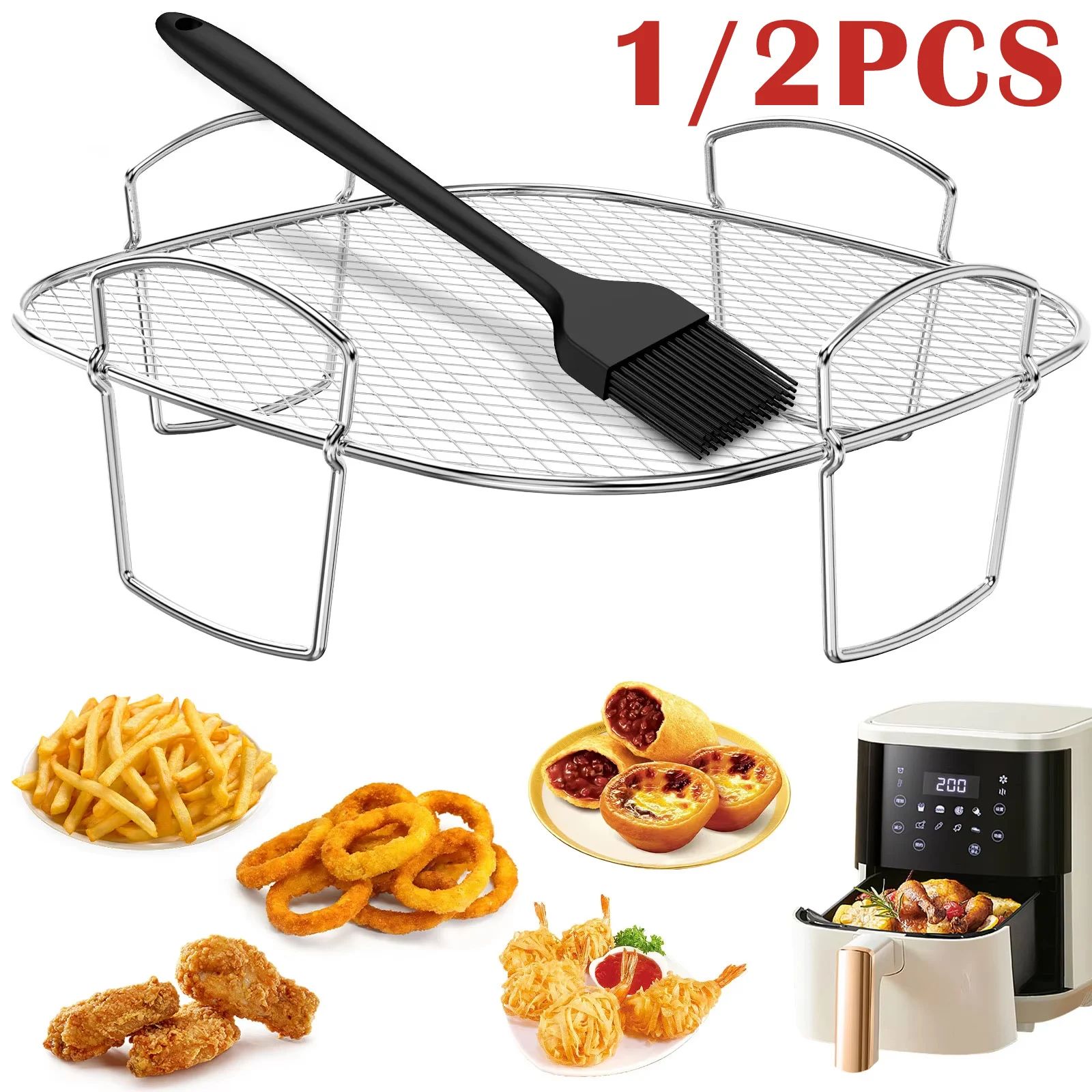 Multifunctional Air Fryer Rack Stainless Steel Cooking and R | Inspire ...