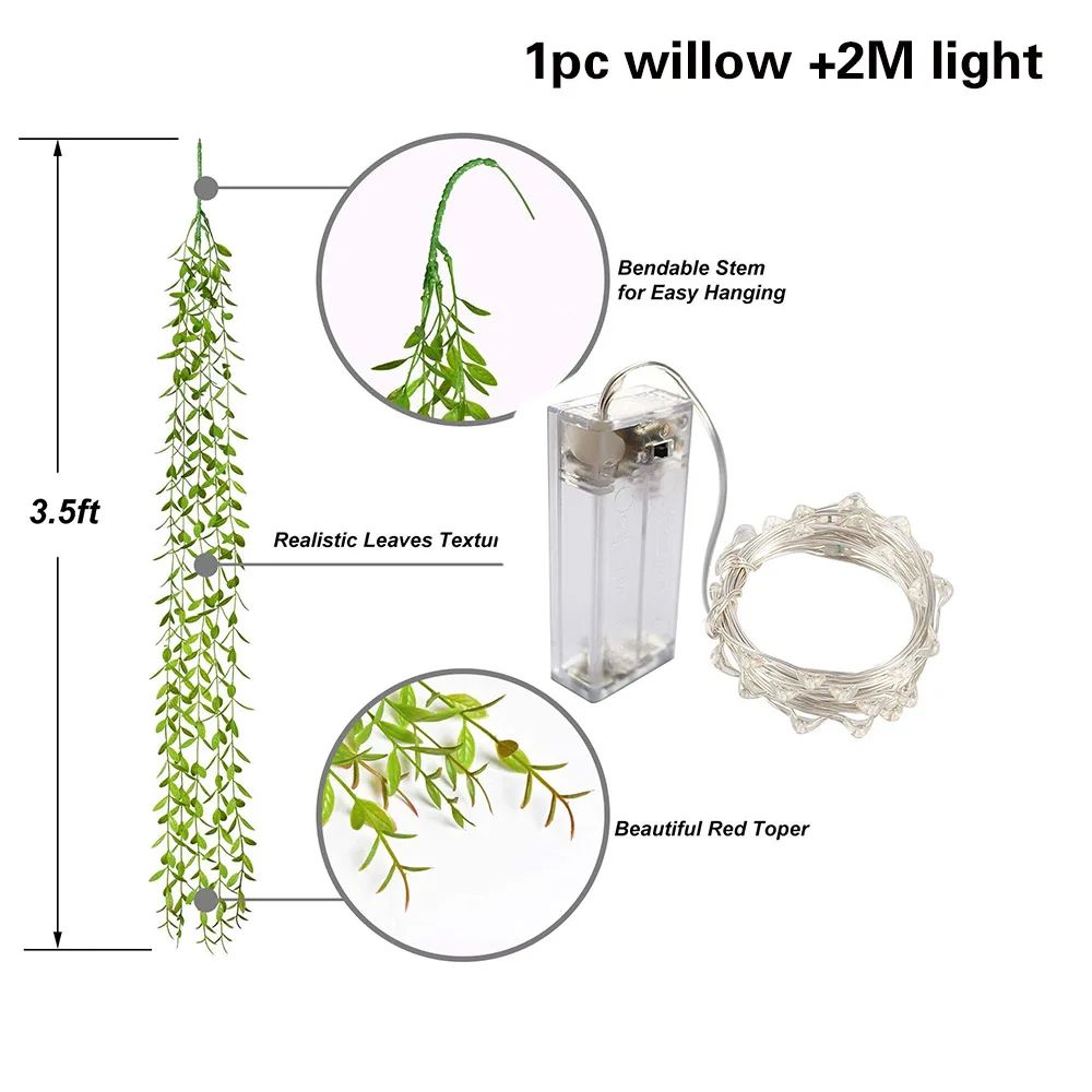 Artificial Ivy Vine String Lights Garland for Indoor Outdoor Decor