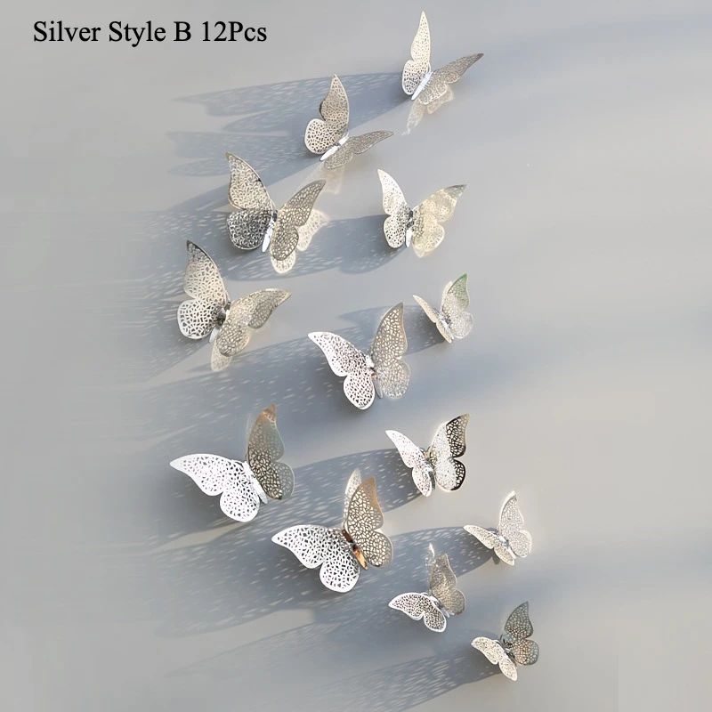Butterfly Mirror Wall Stickers 3D Decorative Wall Decor Set