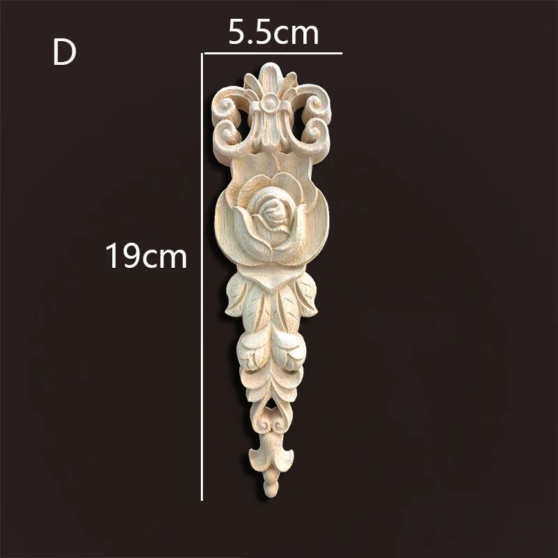 Vintage Rose Wood Carving Furniture Applique Decor