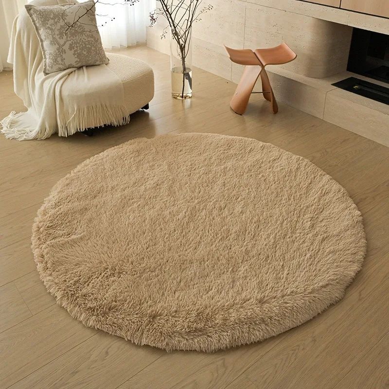 Soft Fluffy Kids Play Rug Round Nursery Carpet