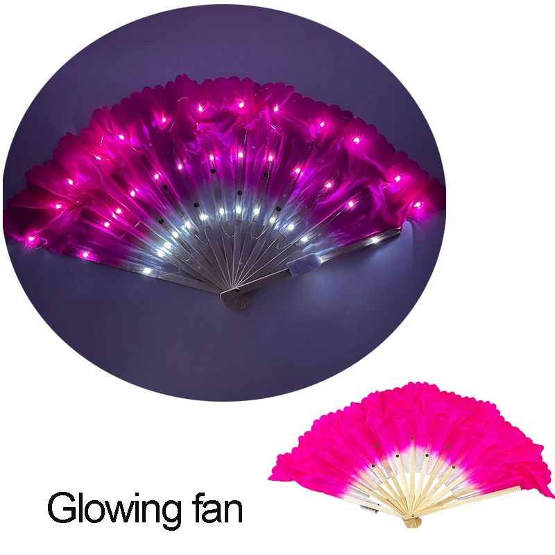 LED Neon Folding Fan Light Up Party Hand Fan for Events and Festivals