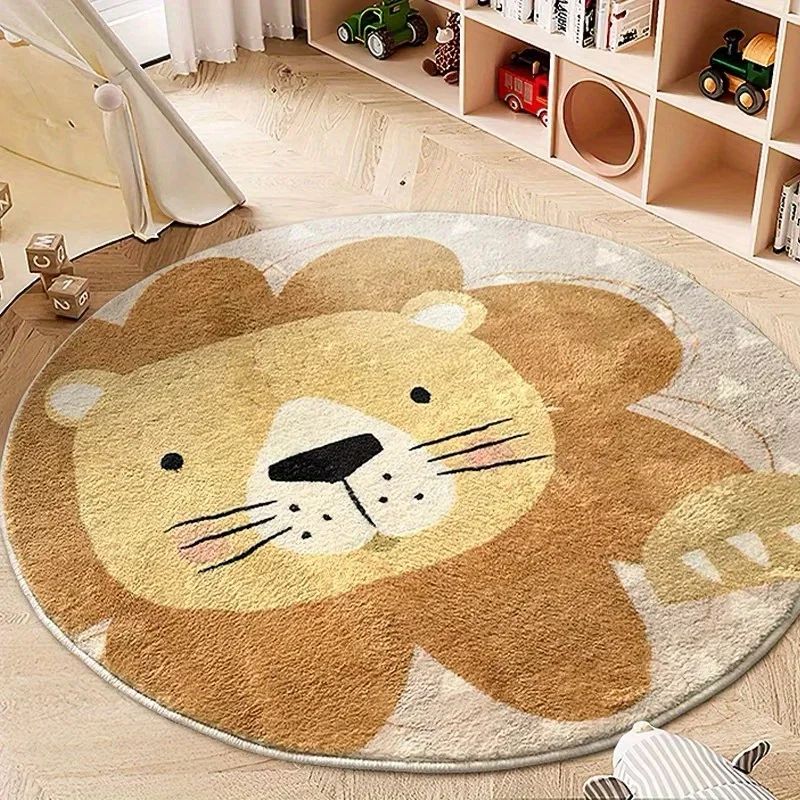 Cartoon Lion Plush Rug Soft Kids Room Play Mat Carpet