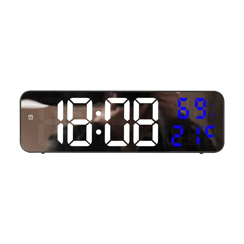 Large LED Digital Wall Clock with Temperature Humidity Display USB Powered Alarm Clock