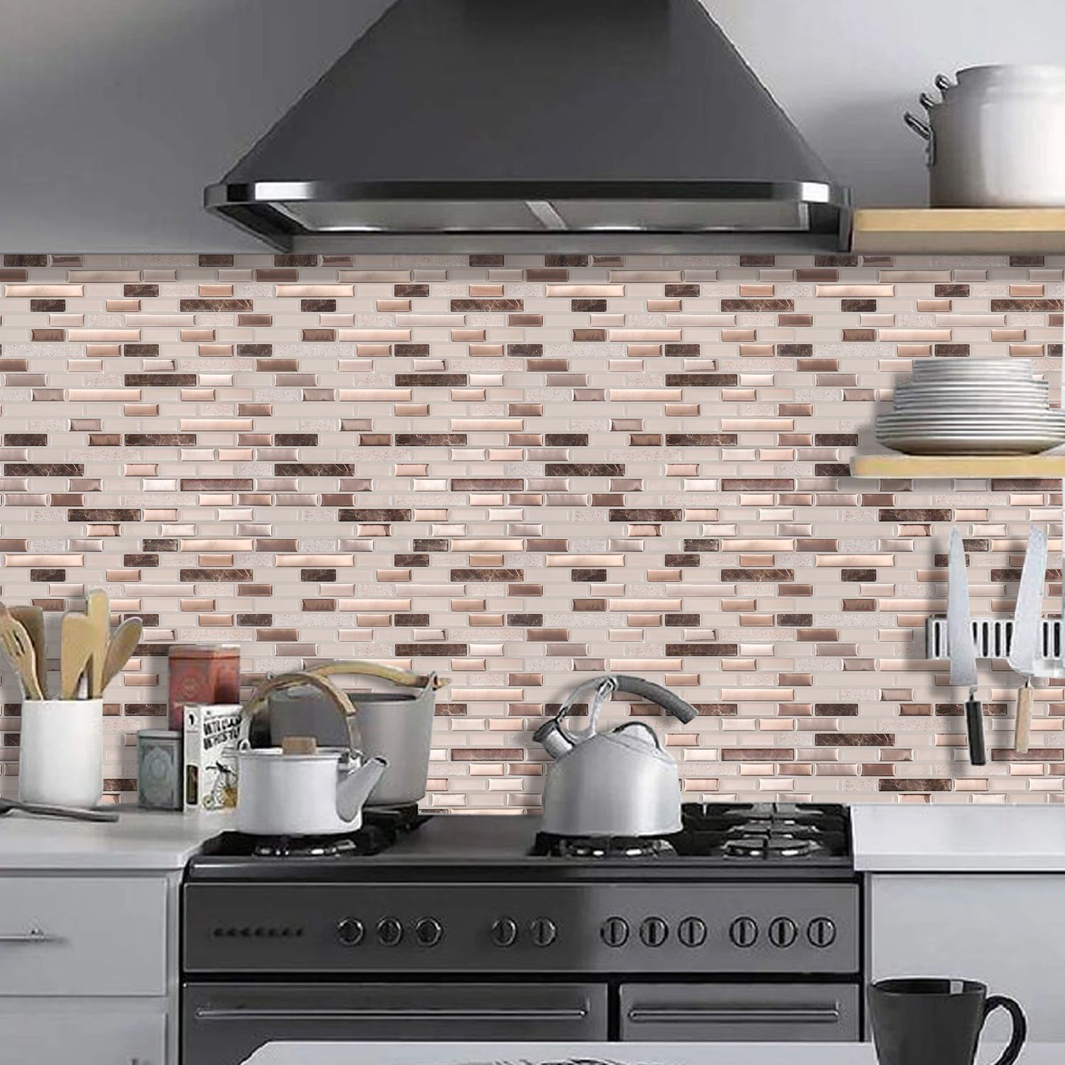 3D Waterproof Peel and Stick Tile Wall Sticker Easy Kitchen | Inspire ...