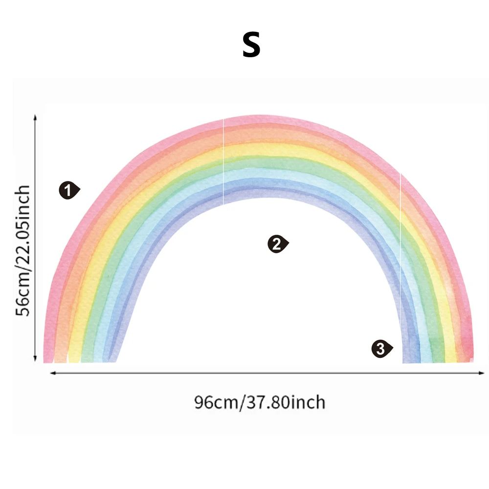 EverDream Pastel Rainbow Wall Stickers for Kids Room Nursery Decor