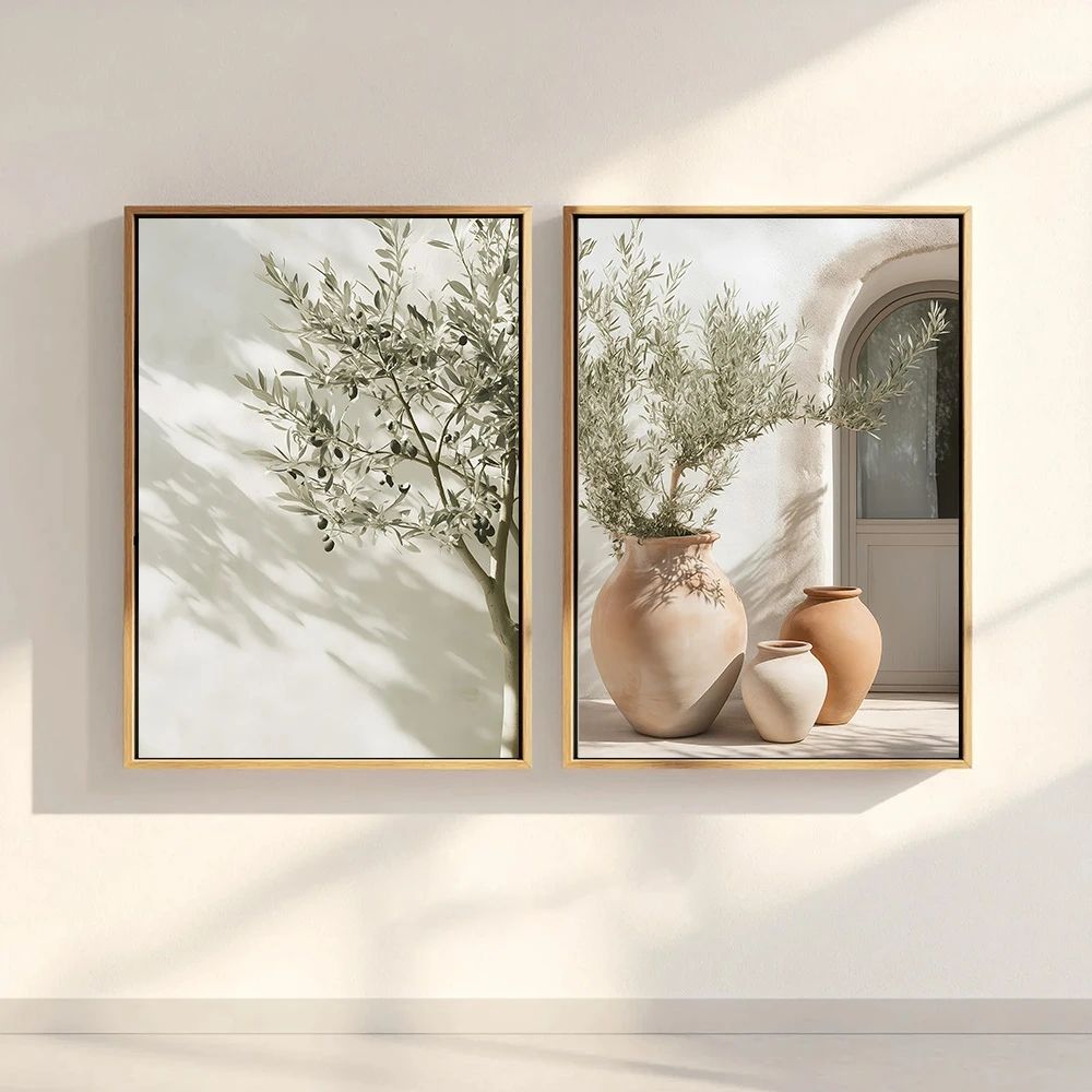 Mediterranean Olive Tree Landscape Wall Art Canvas Print | Inspire Uplift