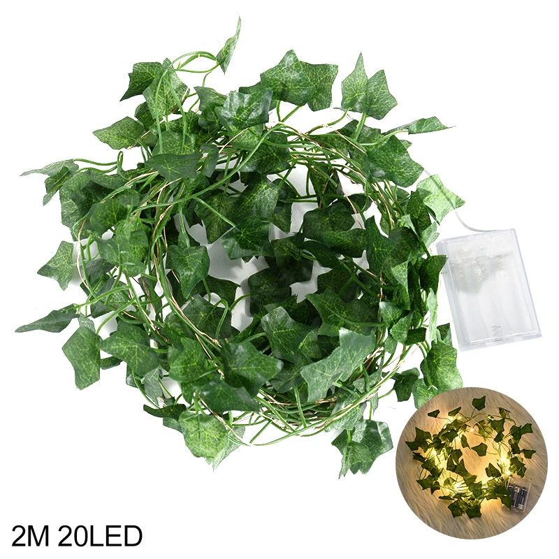 LED Leaf Vine String Lights Fairy Garland Indoor Outdoor Home Decor