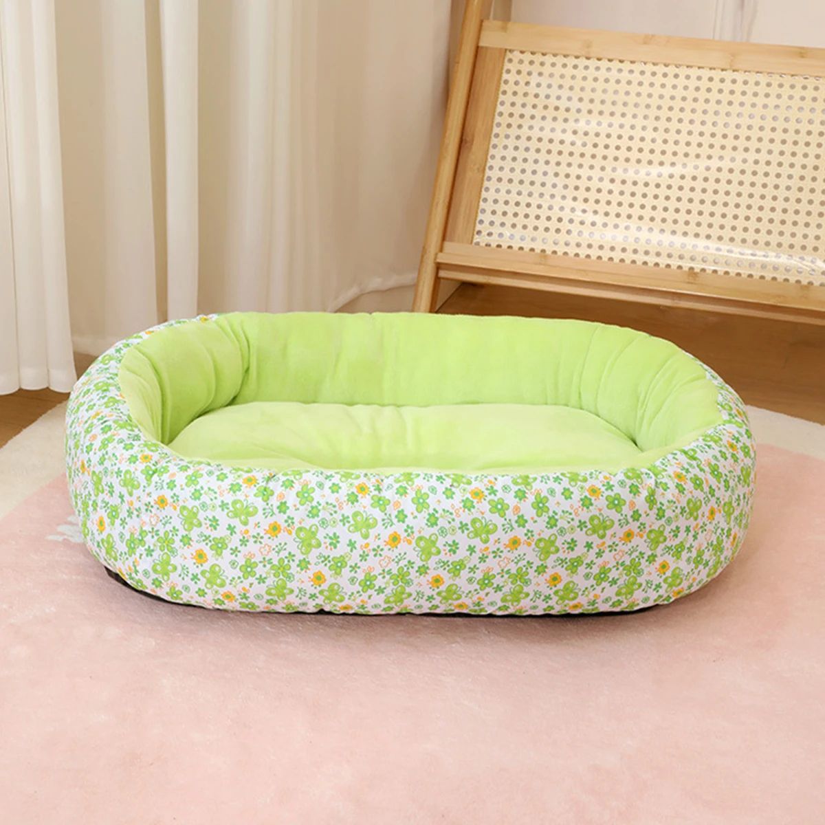 Floral All Season Pet Bed Soft Dog and Cat Sleeping Mat