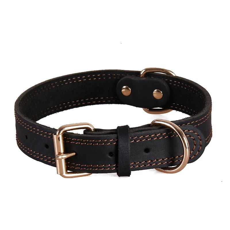 Benepaw Genuine Leather Dog Collar Heavy Duty Vintage Pet Collar