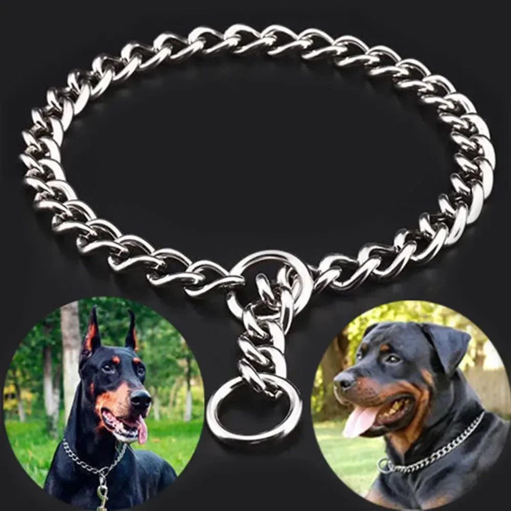 Stainless Steel Dog Training Chain Collar Adjustable Pet Training Collar