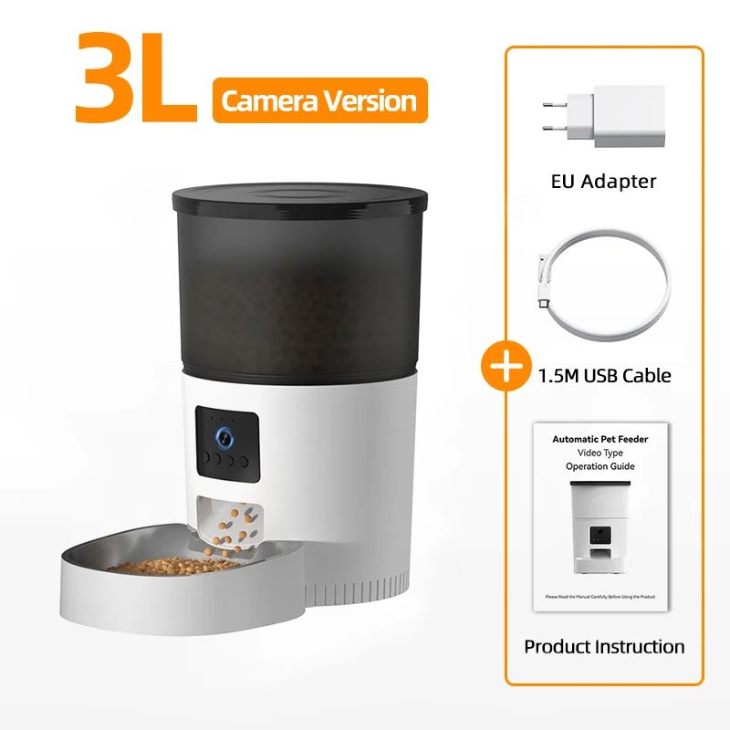 ROJECO Smart Automatic Cat Feeder With Camera WiFi Pet Food Dispenser for Cats and Dogs