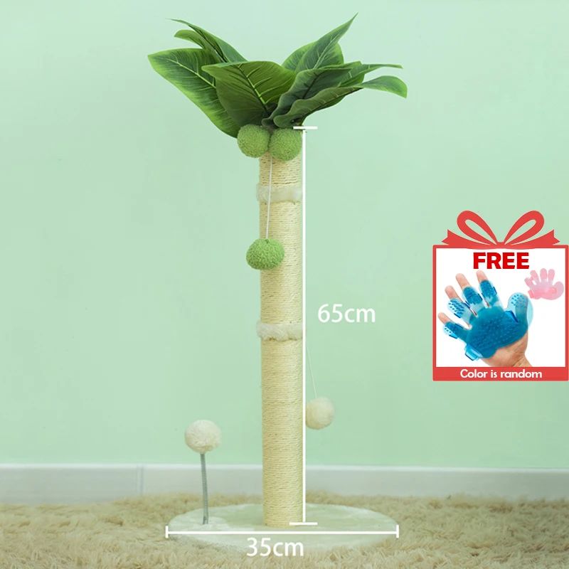 Tall Sisal Cat Scratching Post with Interactive Ball Toys