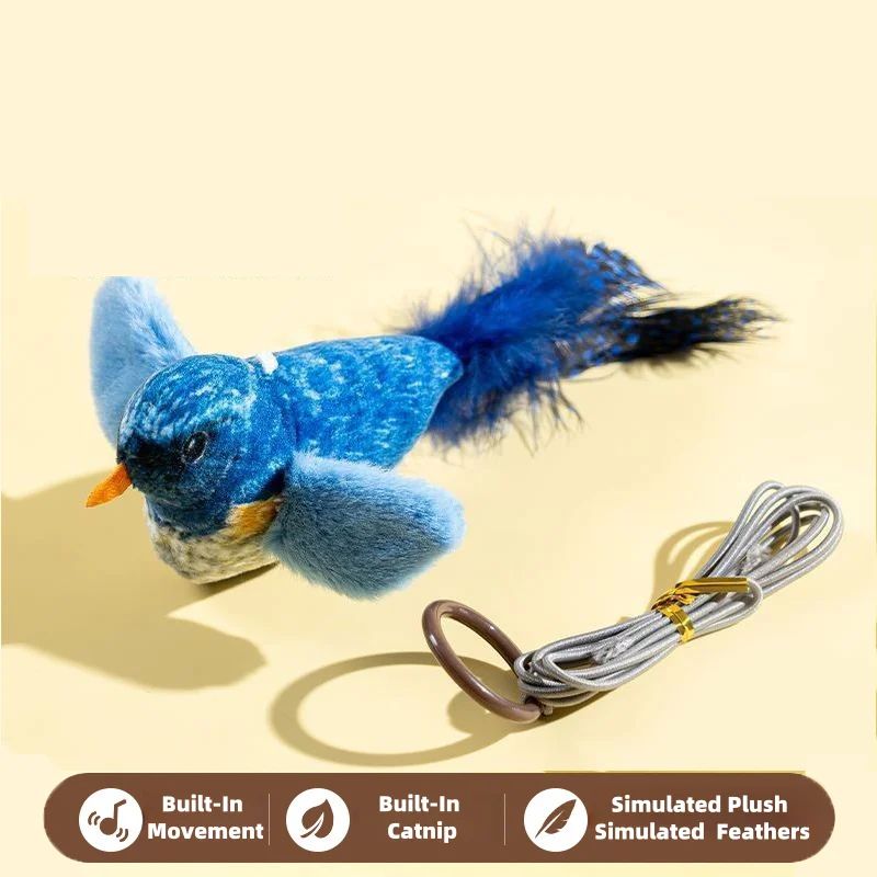 Interactive Bird Sound Catnip Plush Toy for Indoor Cats