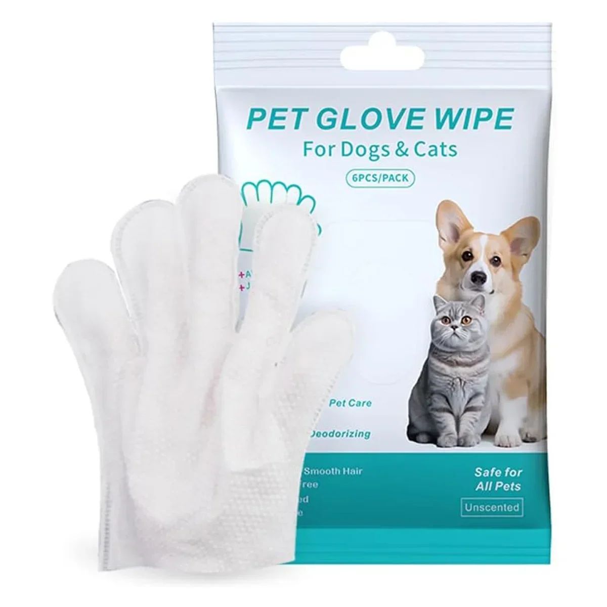 CleanPaws Extra Thick Pet Grooming Wipes Gloves
