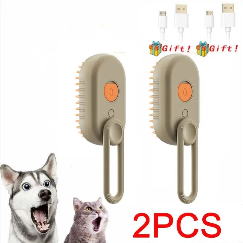 3 in 1 Steam Pet Grooming Brush for Cats and Dogs Hair Removal Comb