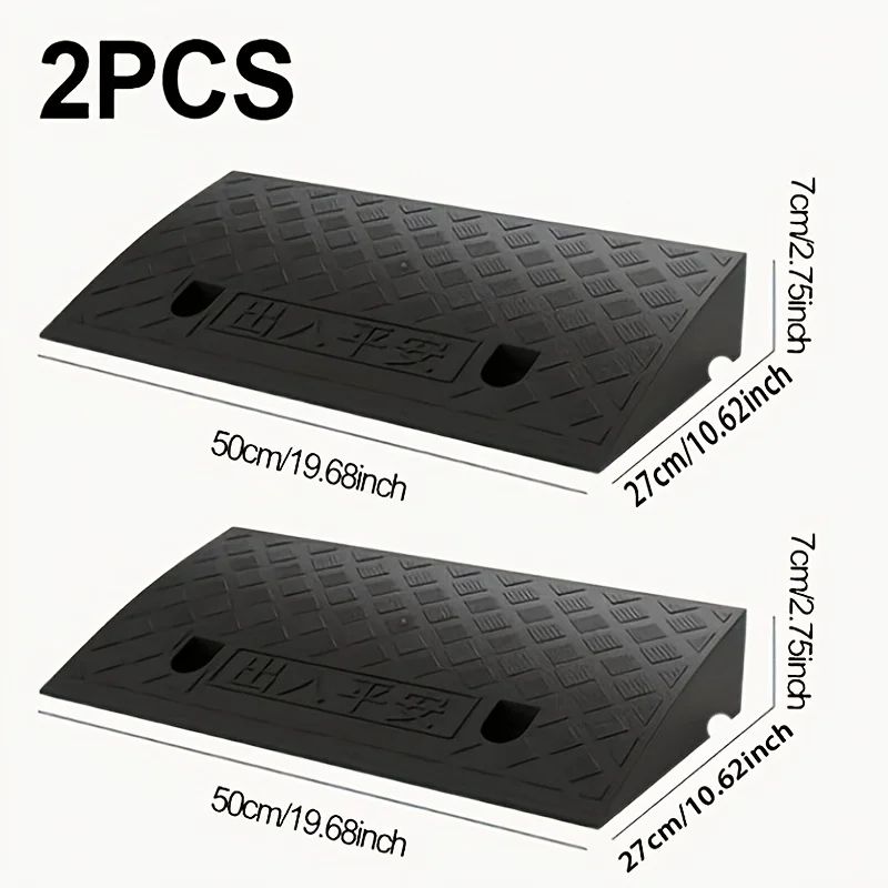 2 Pack Portable Aluminum Wheelchair Ramp Threshold Ramp for Home and Car