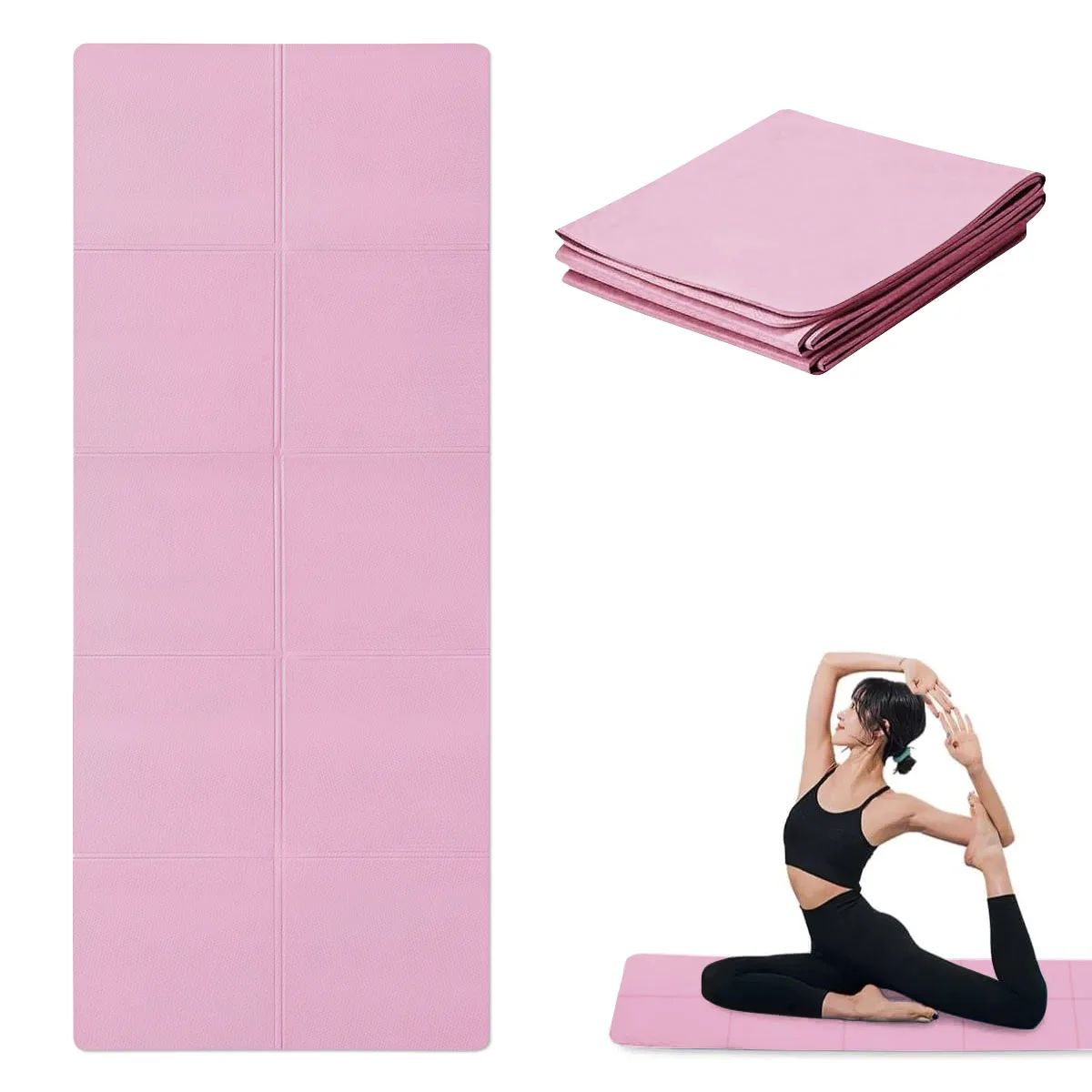 Foldable Yoga Mat Travel Exercise Mat Non Slip Pilates Mat