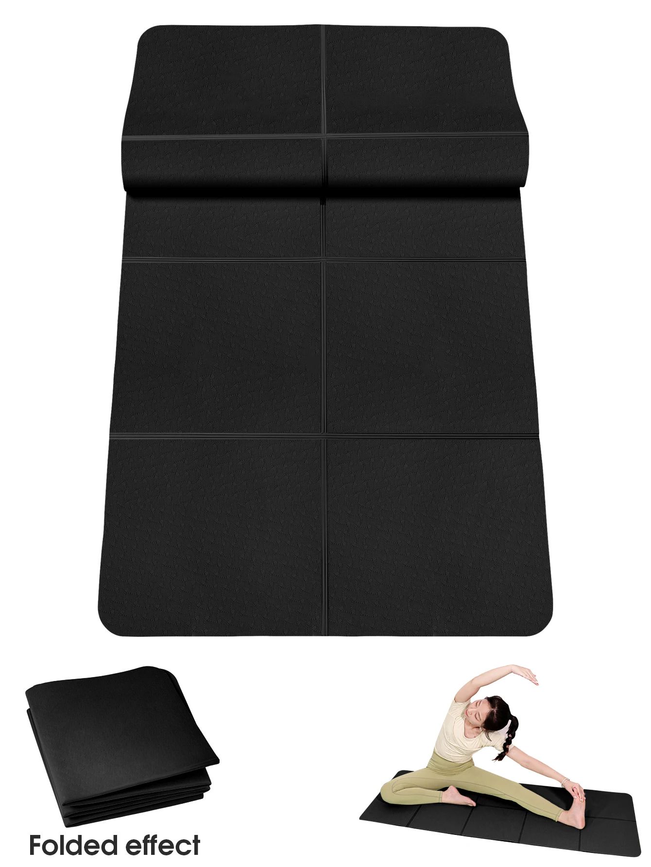 Foldable TPE Yoga Mat Non Slip Exercise Mat for Home and Travel