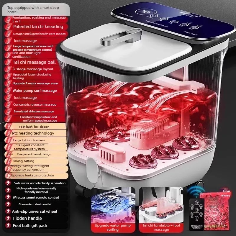 Electric Heated Foot Spa Bath with Massage and Remote Control