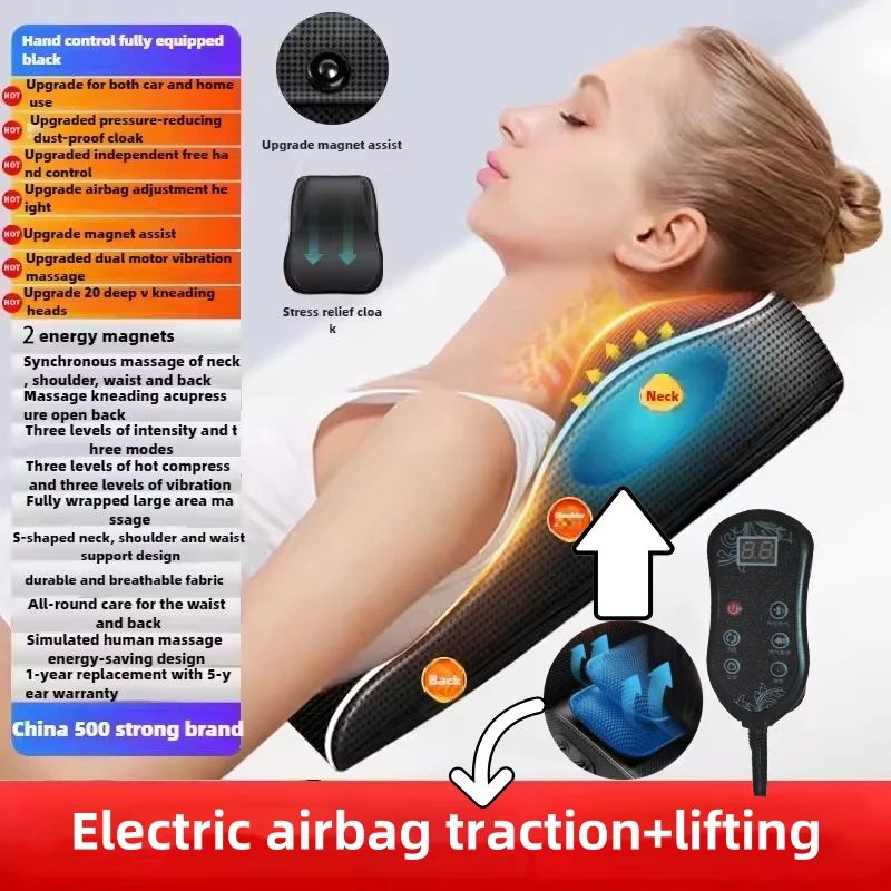 Heated Shiatsu Massage Pillow for Neck Back Waist and Shoulders