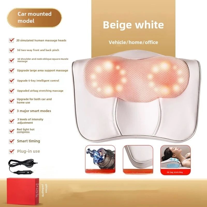 Heated Shiatsu Neck Massage Pillow for Back Shoulders and Waist Relief