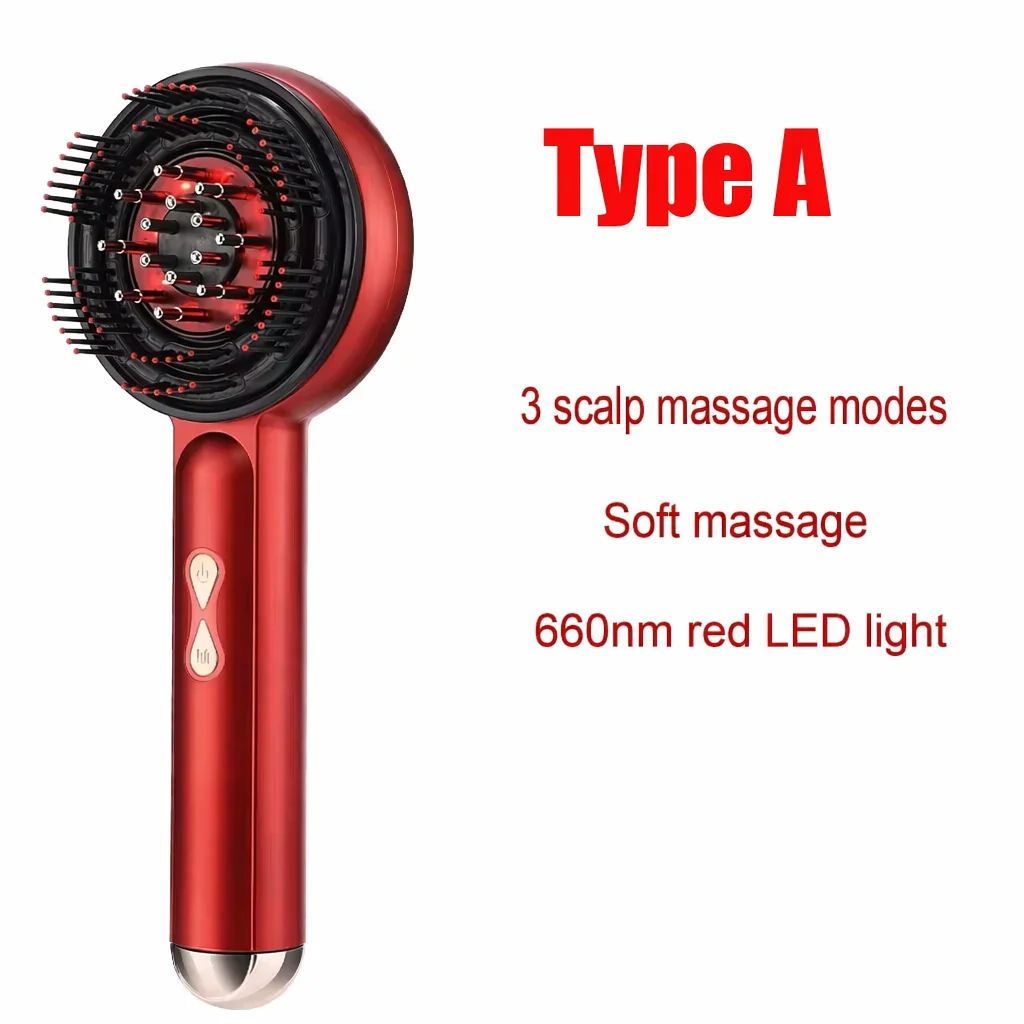 Electric Scalp Massage Comb with Red Light Hair Growth Therapy