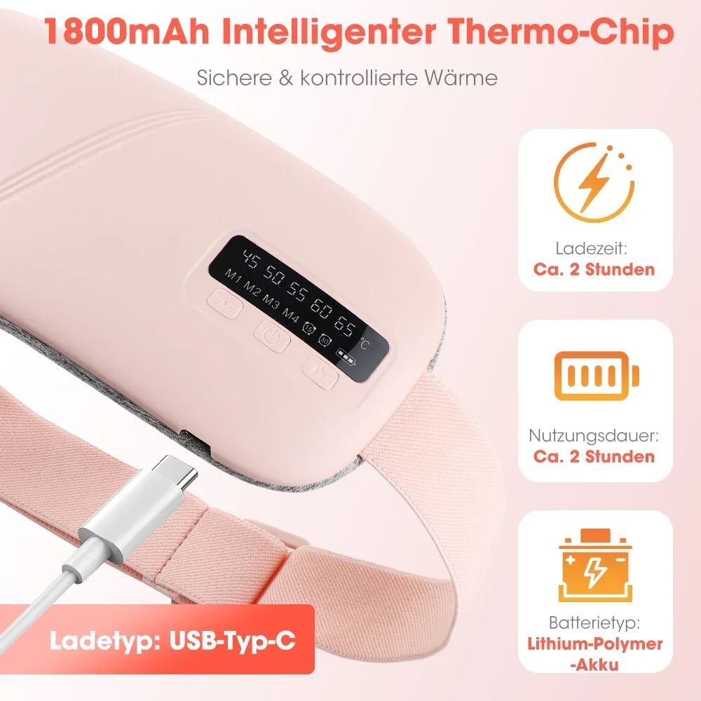 Electric Heating Pad Belt with Vibration for Abdominal and Waist Comfort