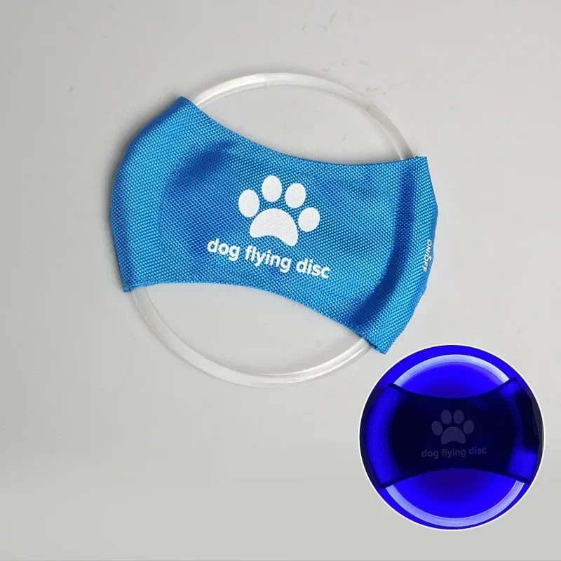Rechargeable LED Flying Disc Dog Toy Interactive Light Up Fetch Training Disc