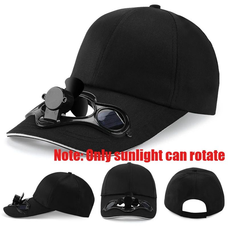 Solar Powered Cooling Fan Baseball Cap Adjustable Sun Protection Hat for Men and Women