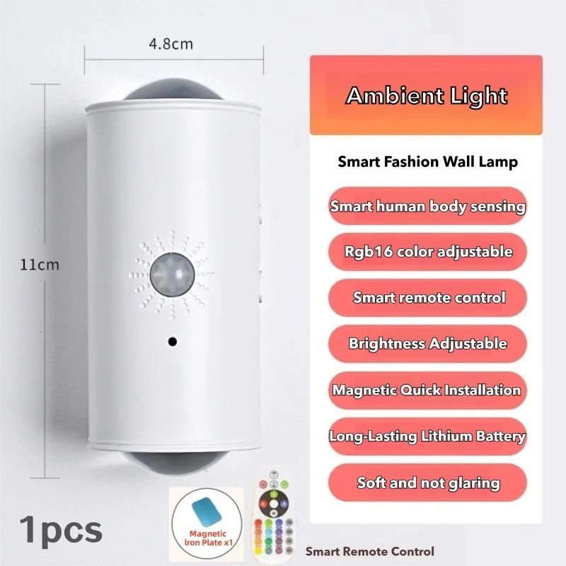 Smart RGB Motion Sensor Magnetic Wall Light