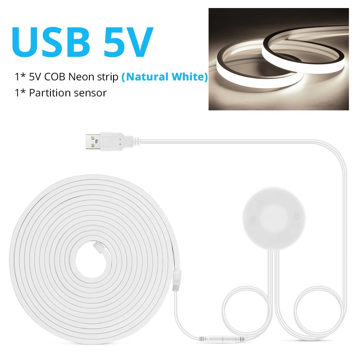 WaveGlow Touch Sensor COB LED Strip Light