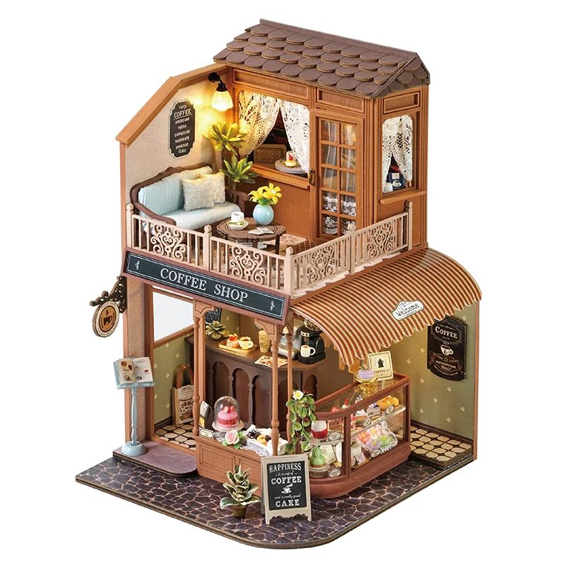 DIY Miniature Bookshelf Dollhouse 3D Puzzle Kit