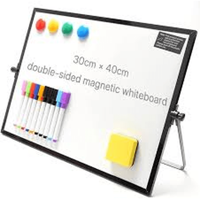 Portable Dry Erase Whiteboard with Stand A3/A4 Sizes for Desk, Classroom & Presentations