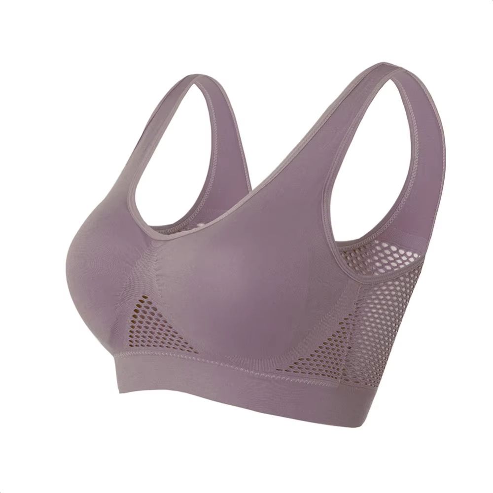 Seamless Mesh Plus-Size Wireless Sports Bra 6XL - Breathable Shockproof Crop Top