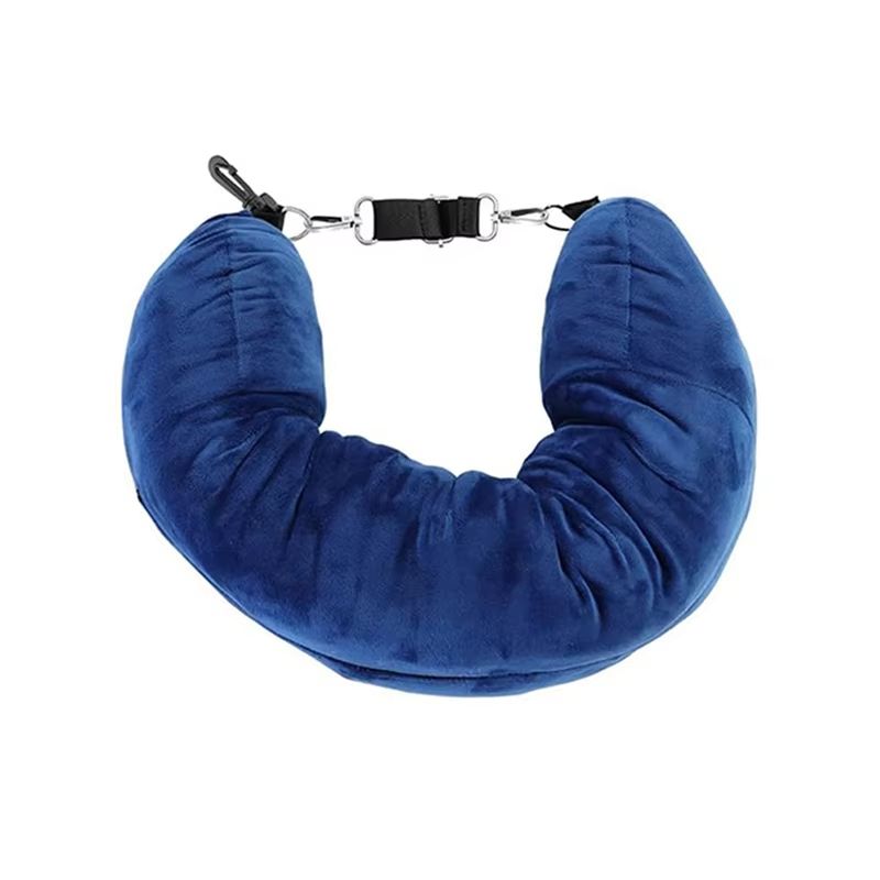 Portable Fillable Neck Pillow - Adjustable Flannel Travel Support
