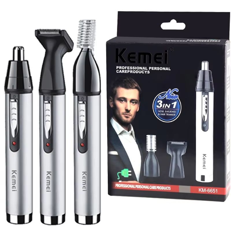 Rechargeable Nose and Ear Hair Trimmer for Men – All-in-One Electric Grooming Kit for Beard, Eyebrows, and Facial Hair