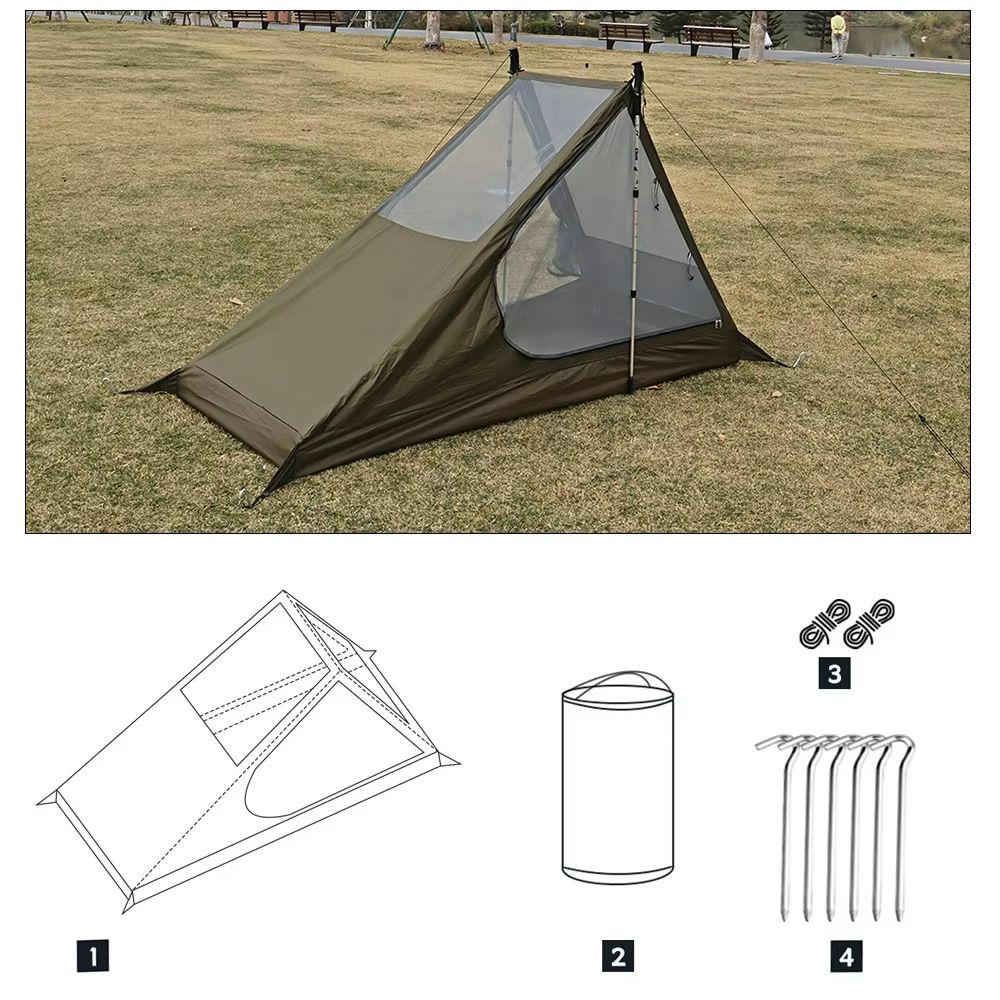 AiryMesh Ultralight Solo Tent - Fast Setup, Mosquito-Proof, and Backpack-Ready Shelter