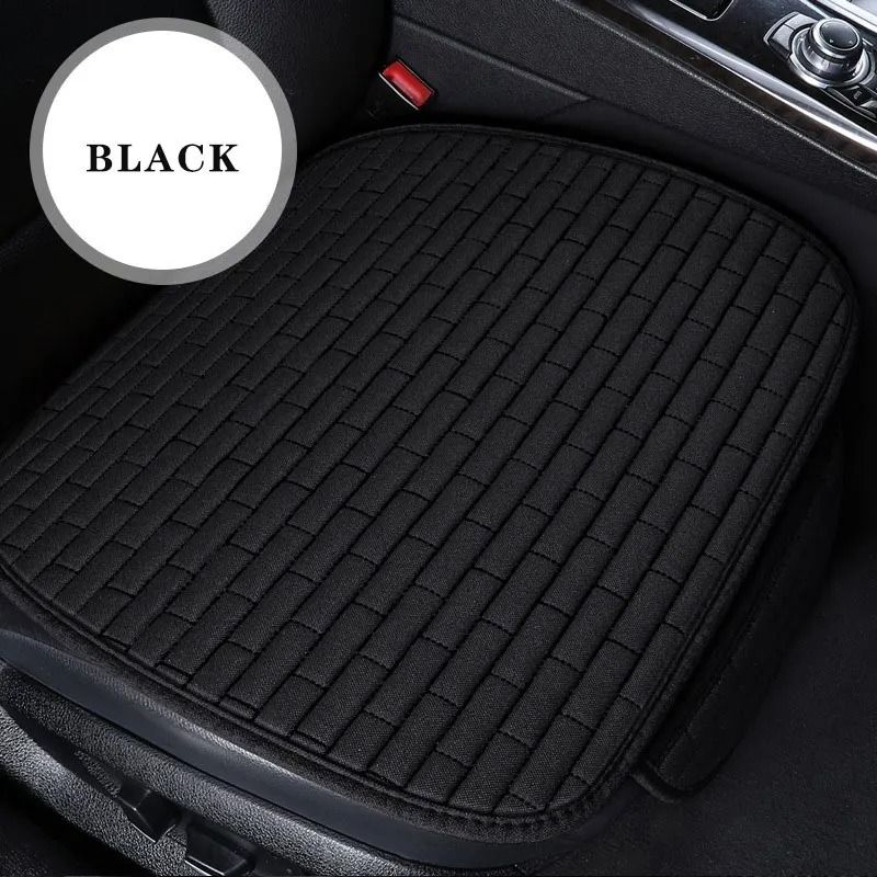 Breathable Flax Car Seat Cushion Front and Rear Auto Seat Protectors with Non-Slip Backing