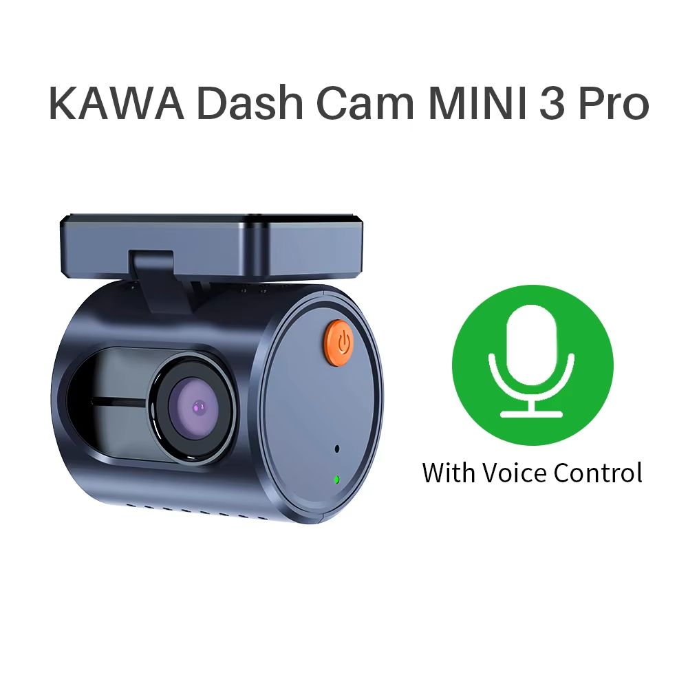 2K KAWA Mini 3 Pro Dash Cam - Smart WiFi Car Camera with 24H Parking & Voice Control
