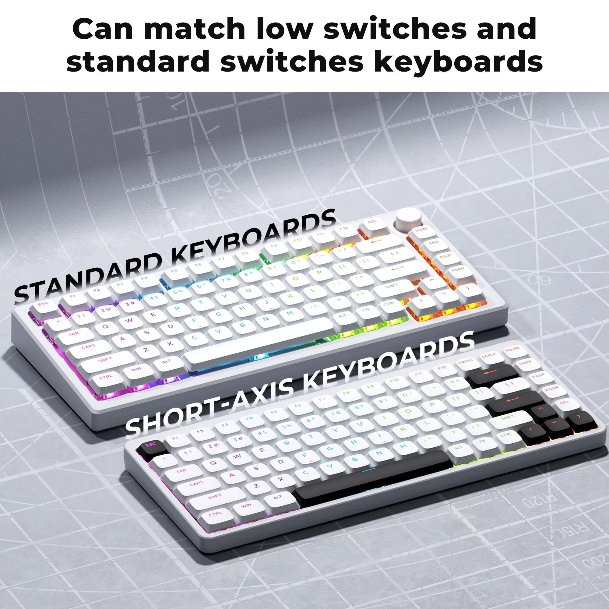 XVX BOW Skyline R2 Low Profile Keycap Set – 127-Key Shine-Th
