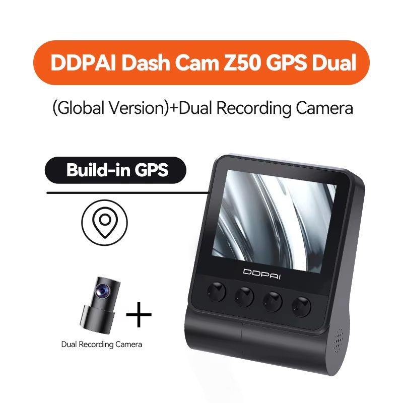 DDPAI Z50 4K Dual Dash Cam - Front and Rear Car Camera with WiFi, GPS & Night Vision