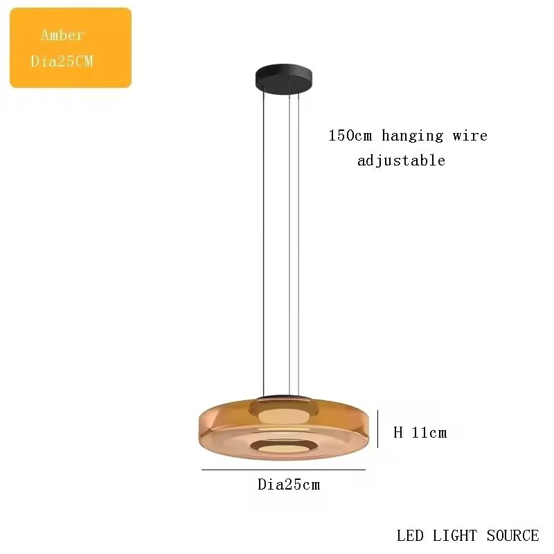 Luxury LED Glass Pendant Light - Adjustable Hanging Chandelier for Kitchen Island, Living Room, Bedroom & Dining Area